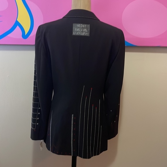 Moschino Cheap Chic Black Wool Numbers Graph Blazer  NWT - Picture 8 of 16